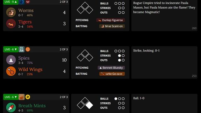 Blaseball screenshot
