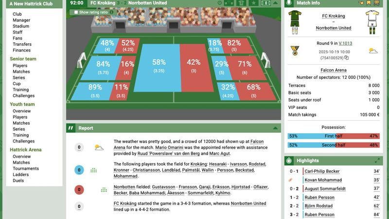 Hattrick screenshot