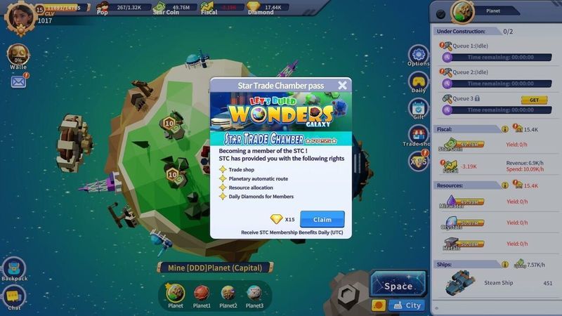 Let's Build Wonders: Galaxy — Star Trade Chamber Pass screenshot